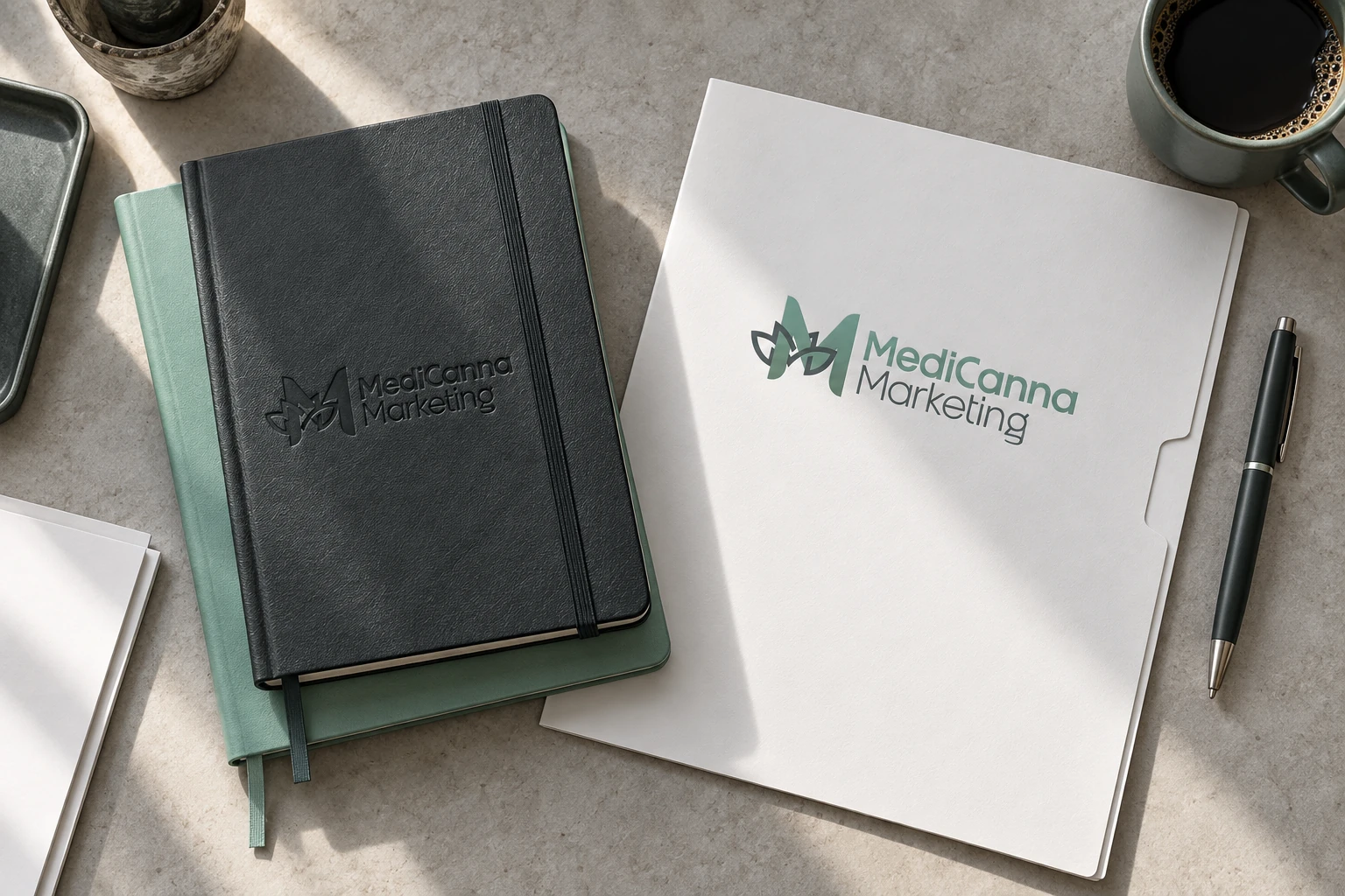 MediCanna branded notebooks and educational stationery