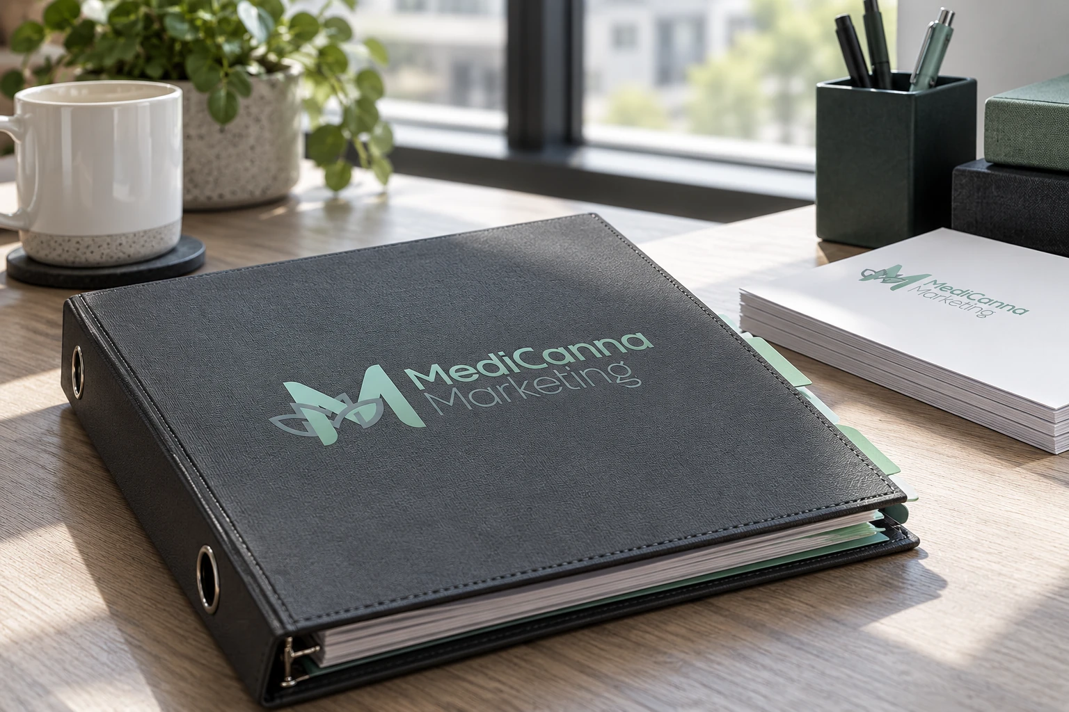 Branded training binder with tabbed guide materials